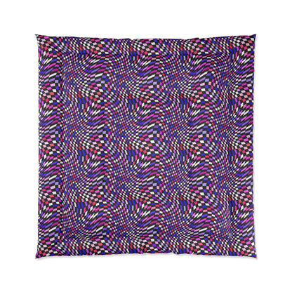Warped Purple Checkered Comforter