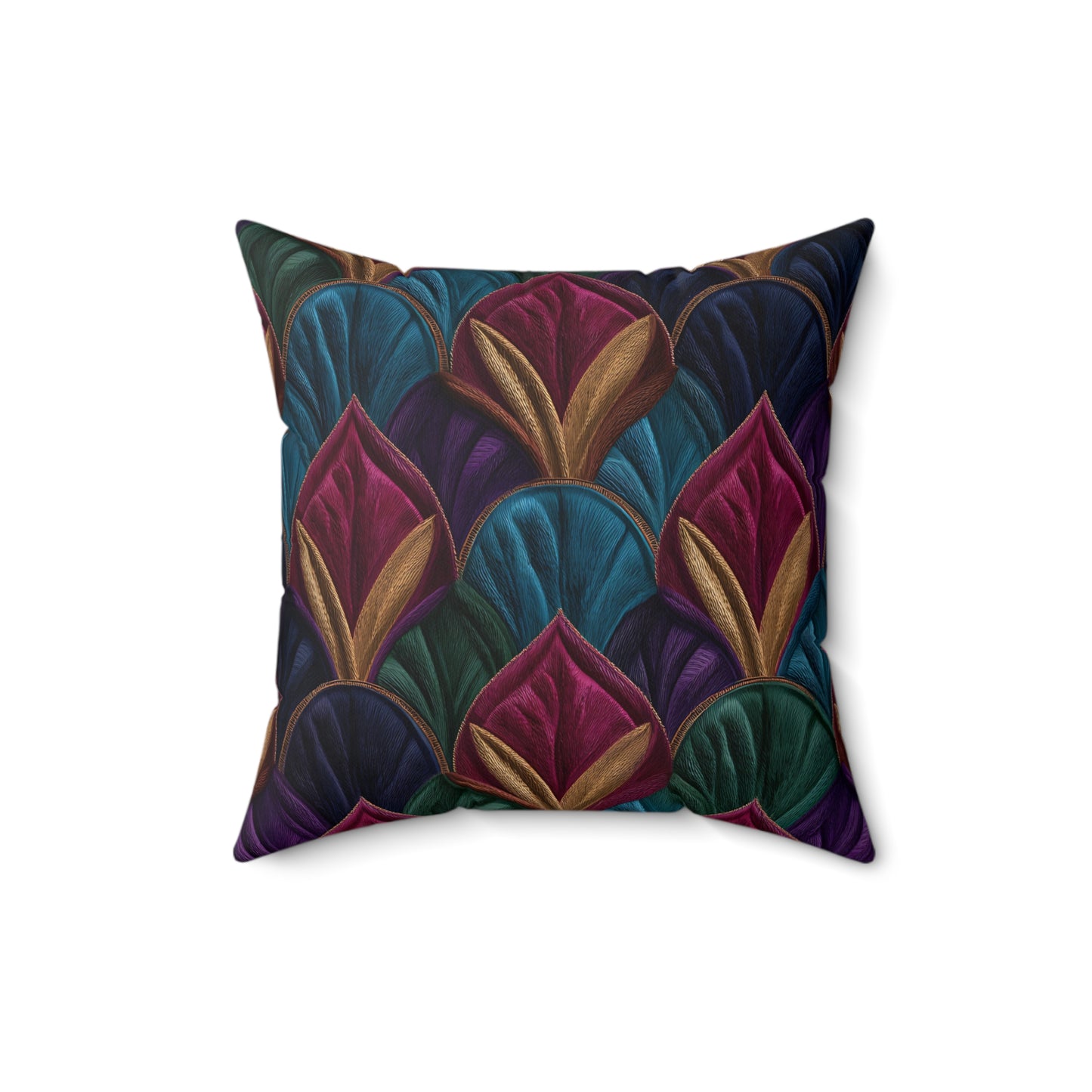 Velvet Night Garden Print Throw Pillow