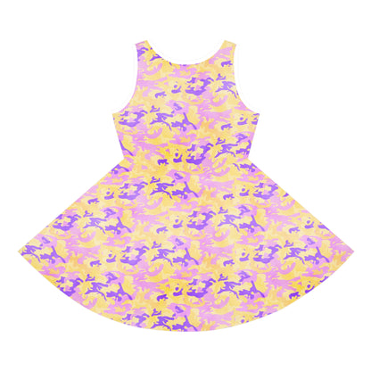 Peach Sorbet Camo Girls' Sleeveless Sundress