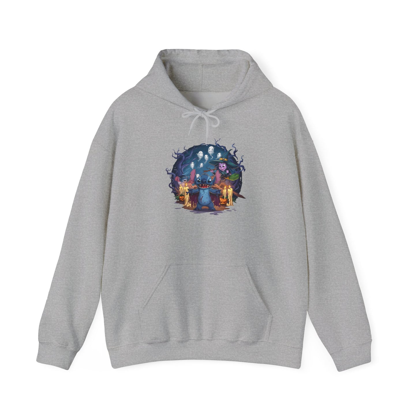 Spooky Stitch Ghosts and Witch Heavy Blend™ Hooded Sweatshirt