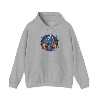 Spooky Stitch Ghosts and Witch Heavy Blend™ Hooded Sweatshirt