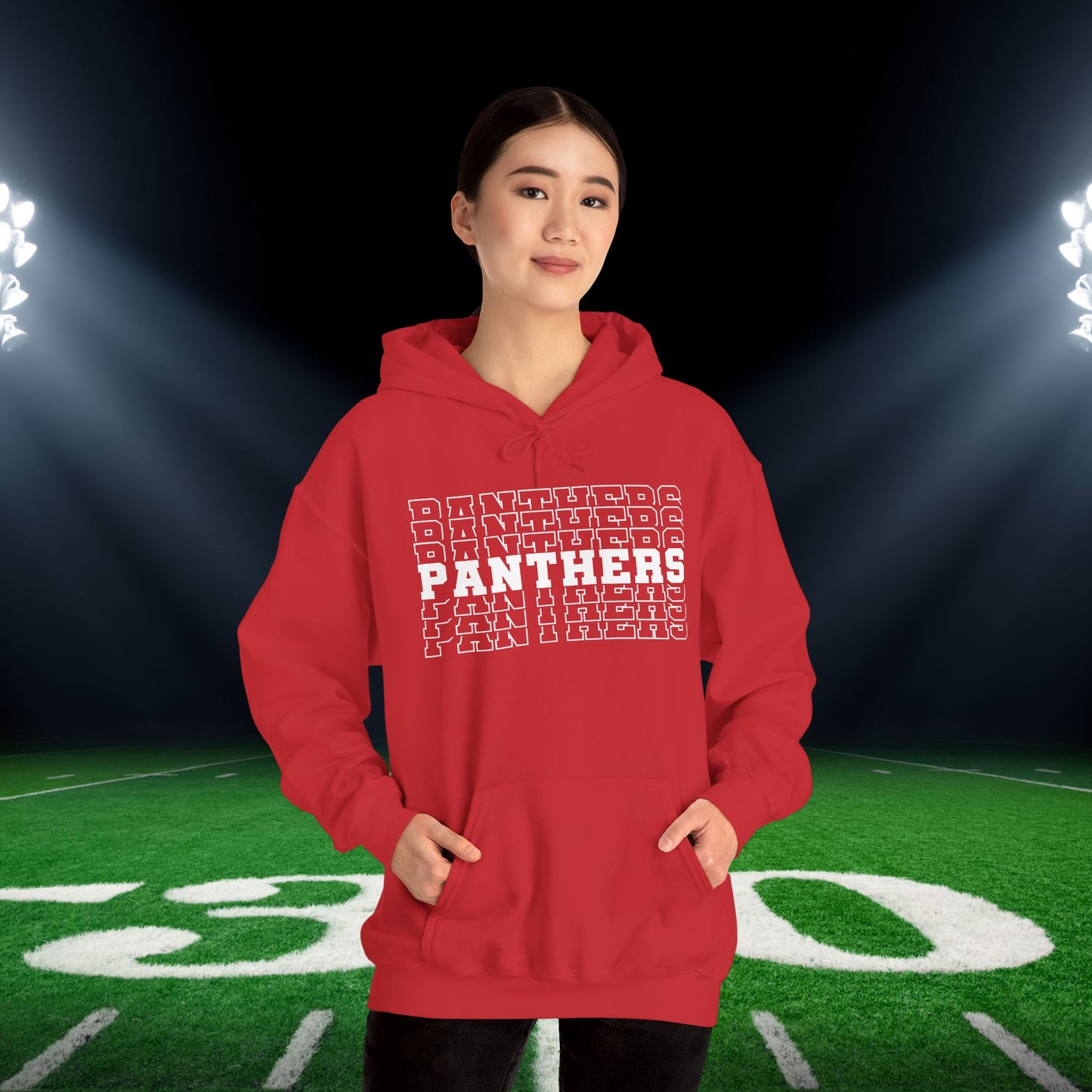Panthers (Stacked) Adult Heavy Blend™ Hooded Sweatshirt