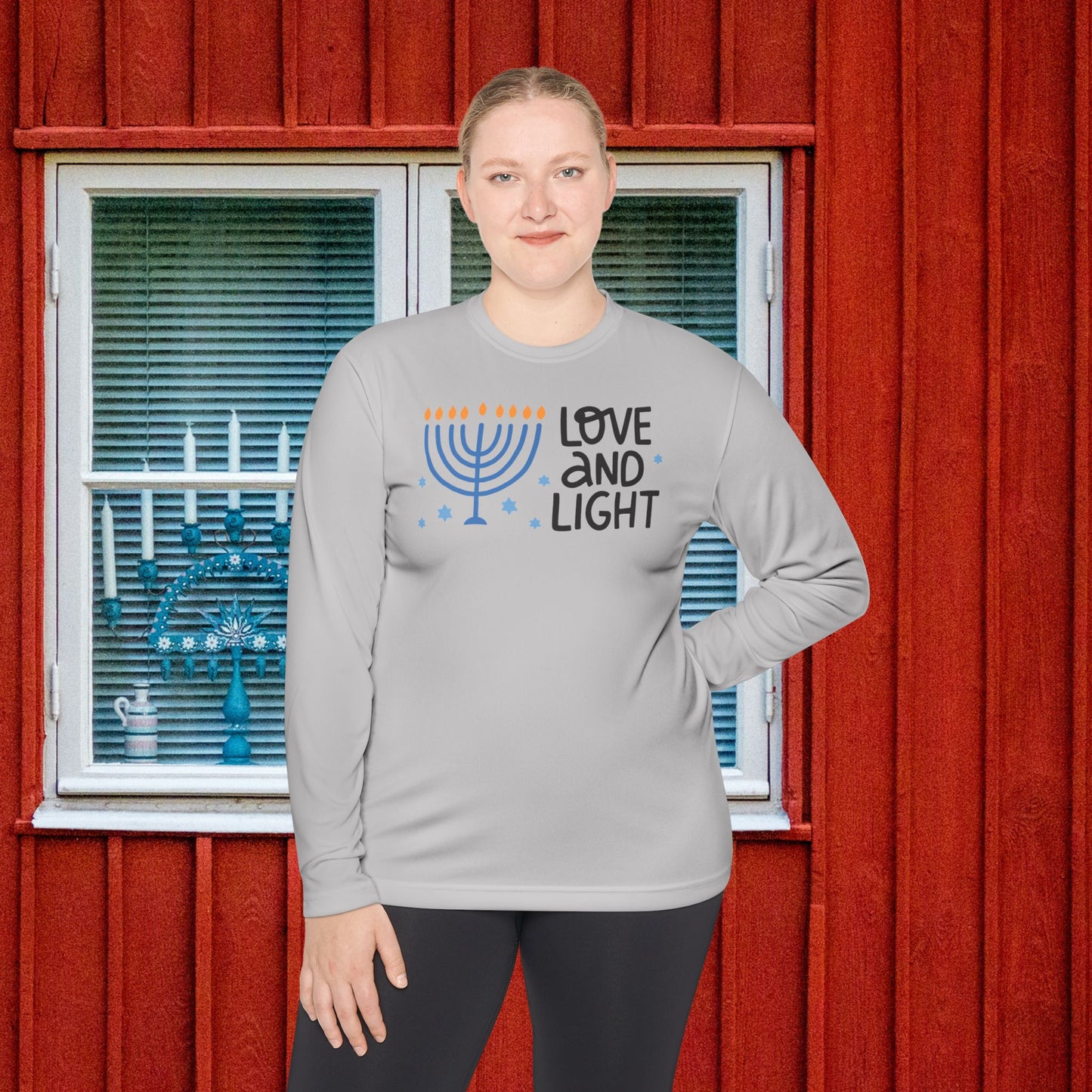 Hanukkah Love & Light Adult Long Sleeve Tee