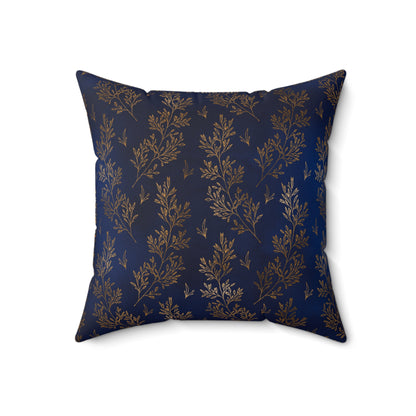 Gilded Twilight Foliage Throw Pillow