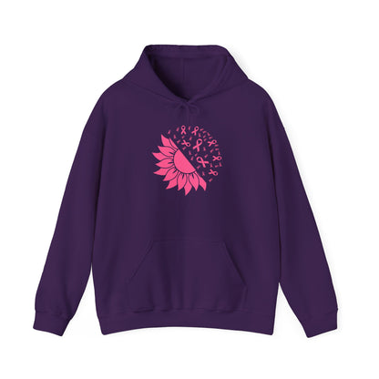 Sunflower & Butterflies Breast Cancer Awareness Adult Heavy Blend™ Hoodie