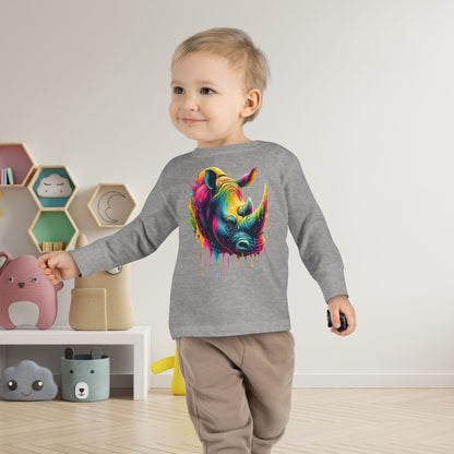 Colorful Rhino Toddler Long Sleeve Tee