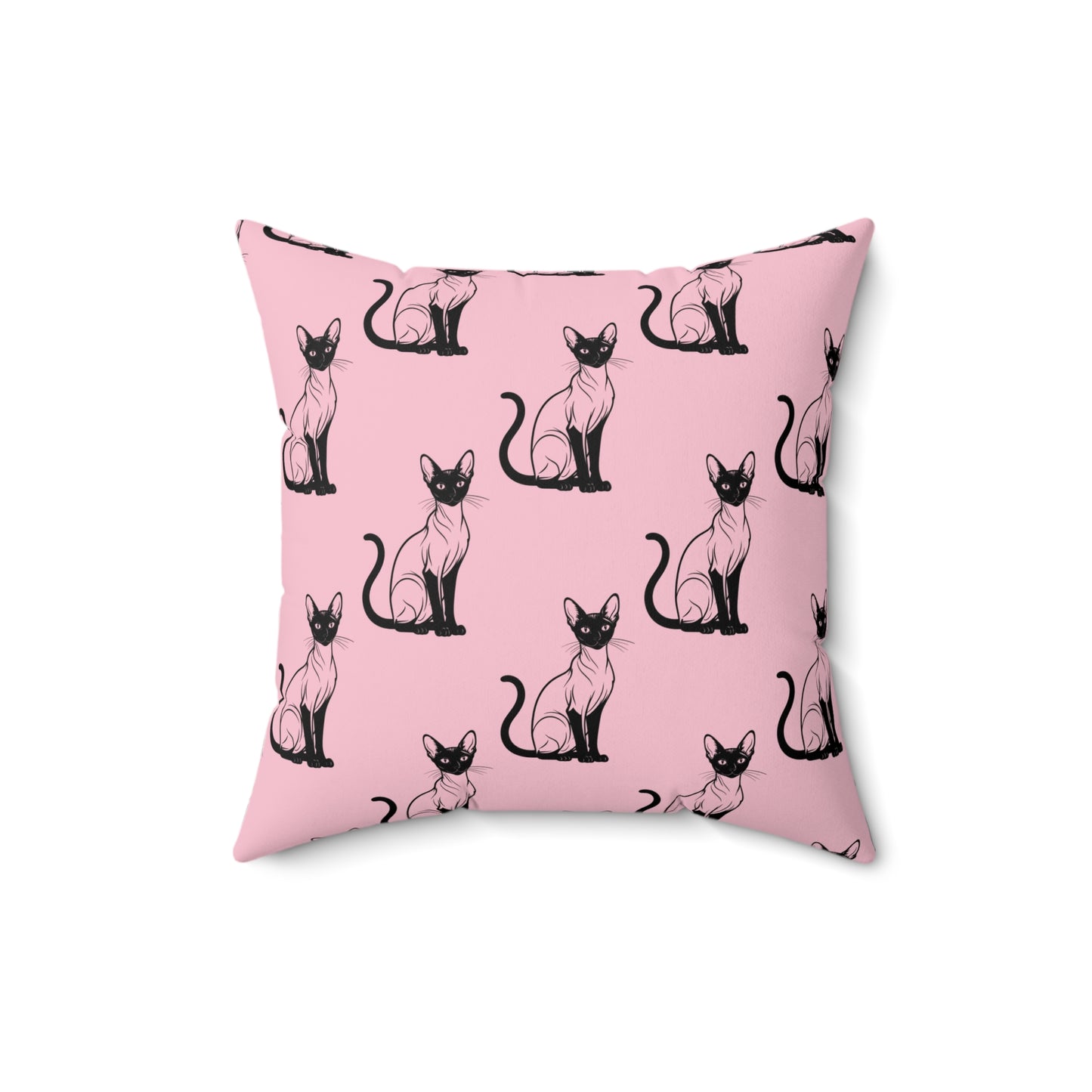 Siamese Charm – Pink Whisper Throw Pillow