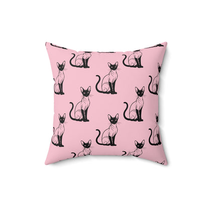 Siamese Charm – Pink Whisper Throw Pillow