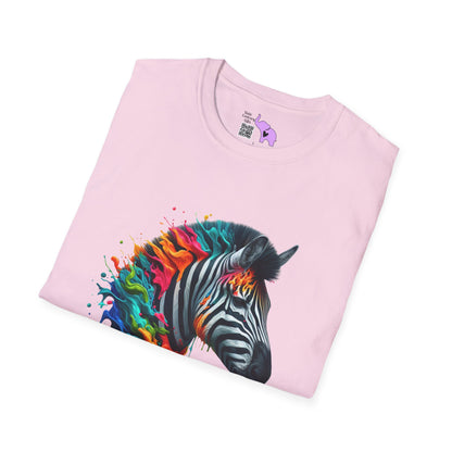 Colorful Zebra Adult T-shirt
