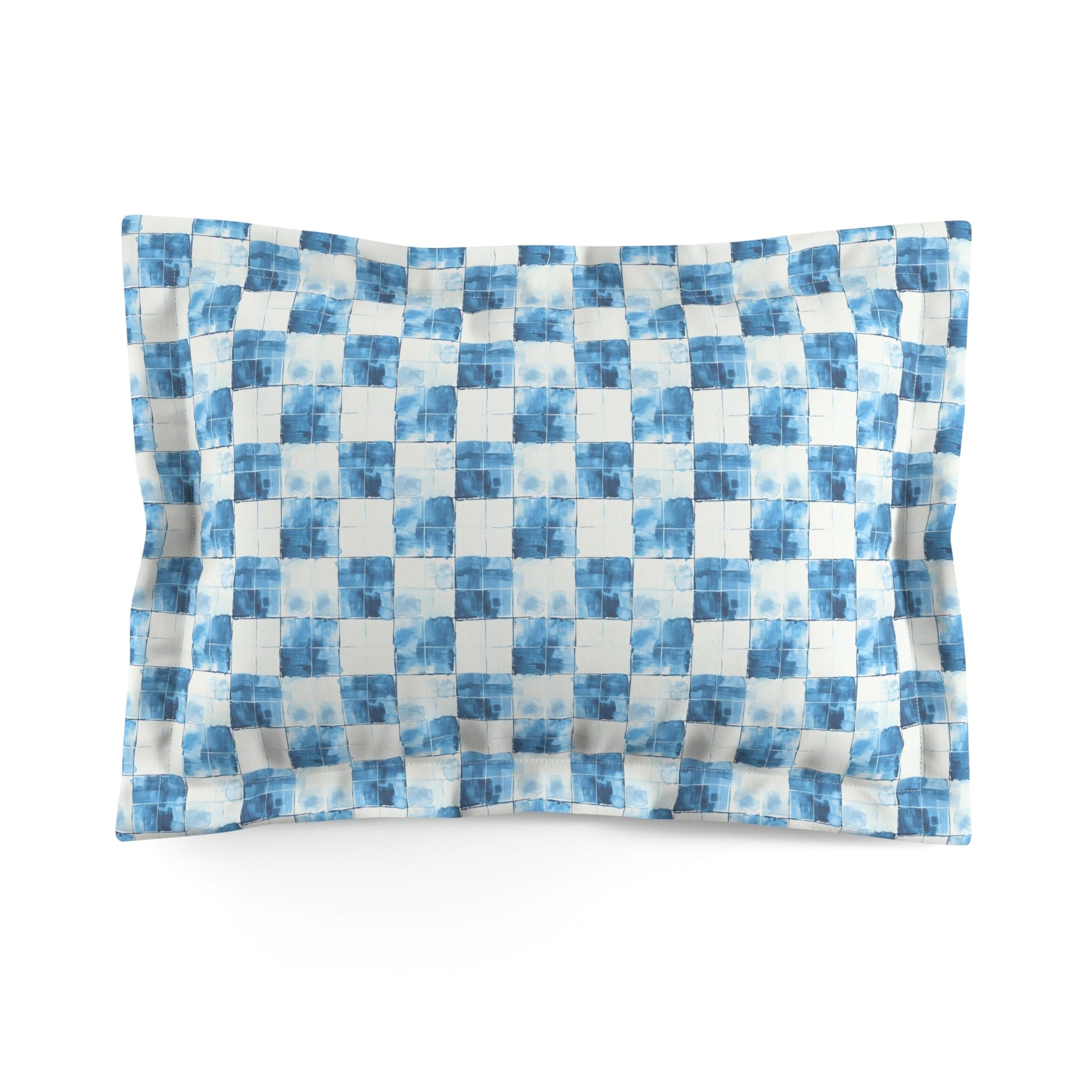 Cozy Blue Checkered Pillow Sham