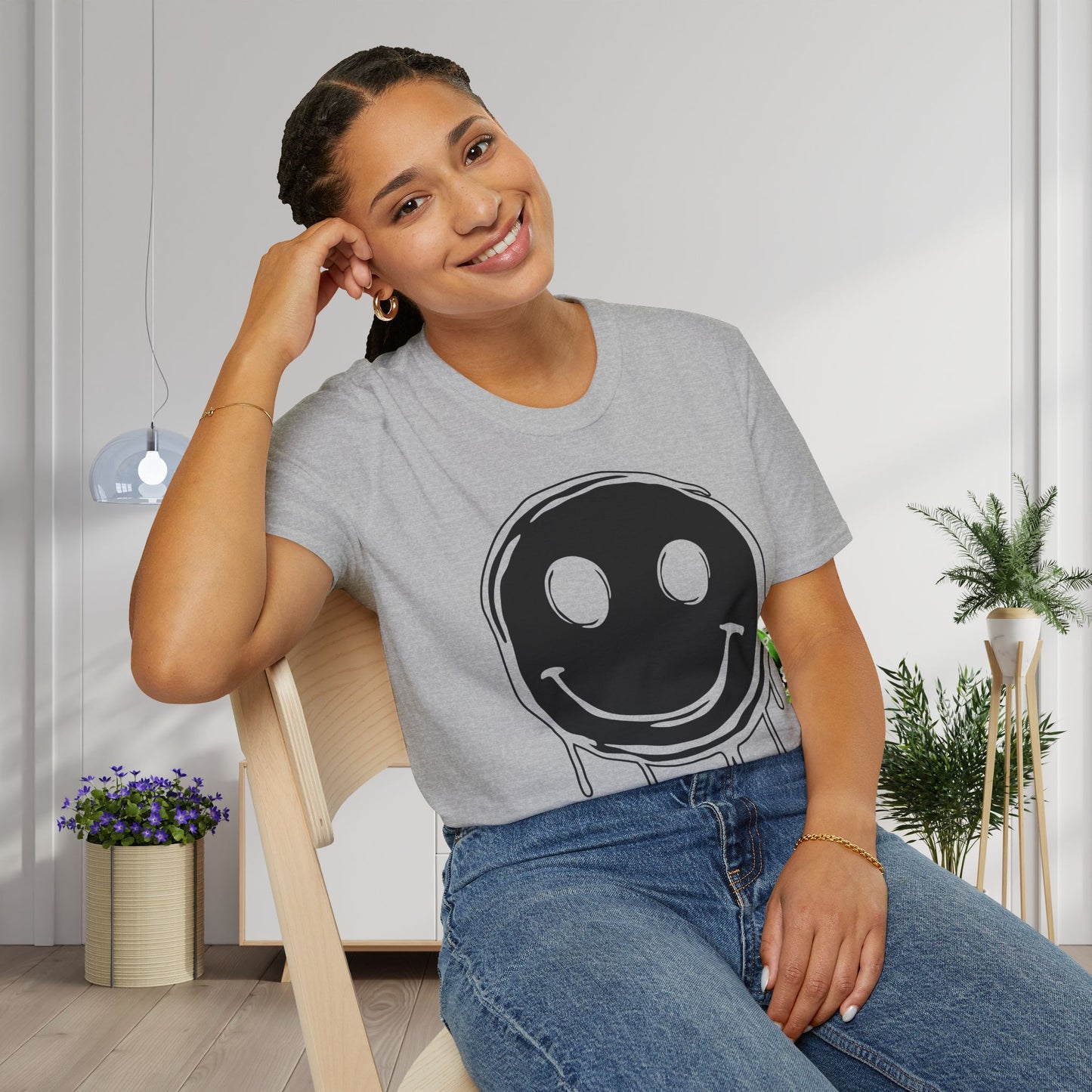 Melty Smiley Face Adult T-shirt