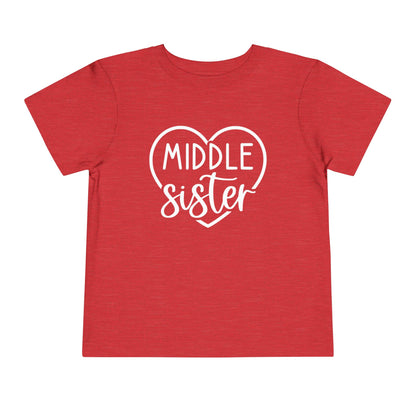 Middle Sister (Heart) Toddler Tee