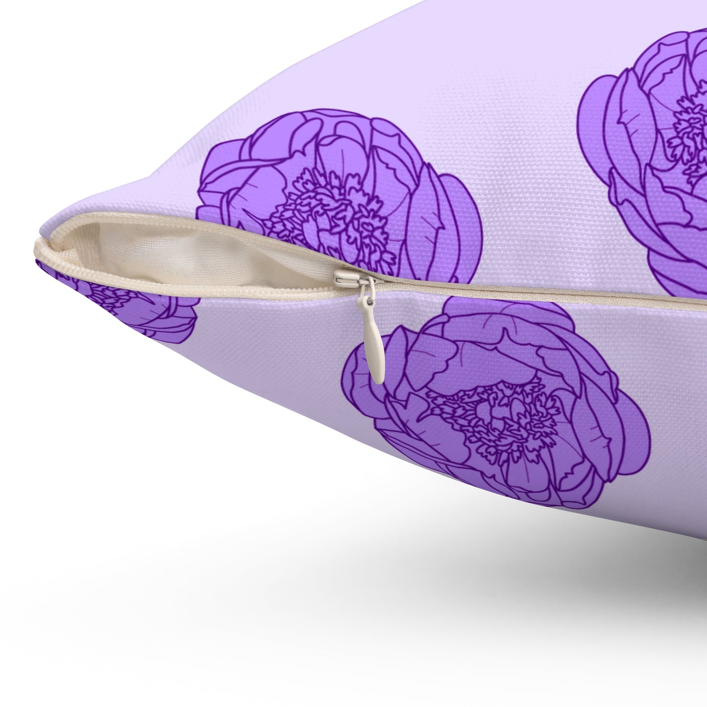 Lilac Mist Peonies Throw Pillow