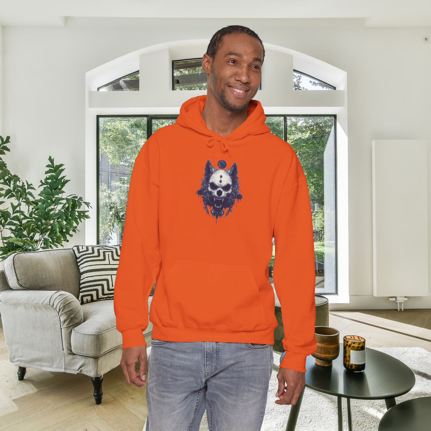 Creepy Skull Wolf Heavy Blend™ Hooded Sweatshirt