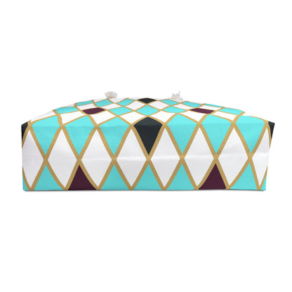 Teal/White Harlequin Weekender Bag
