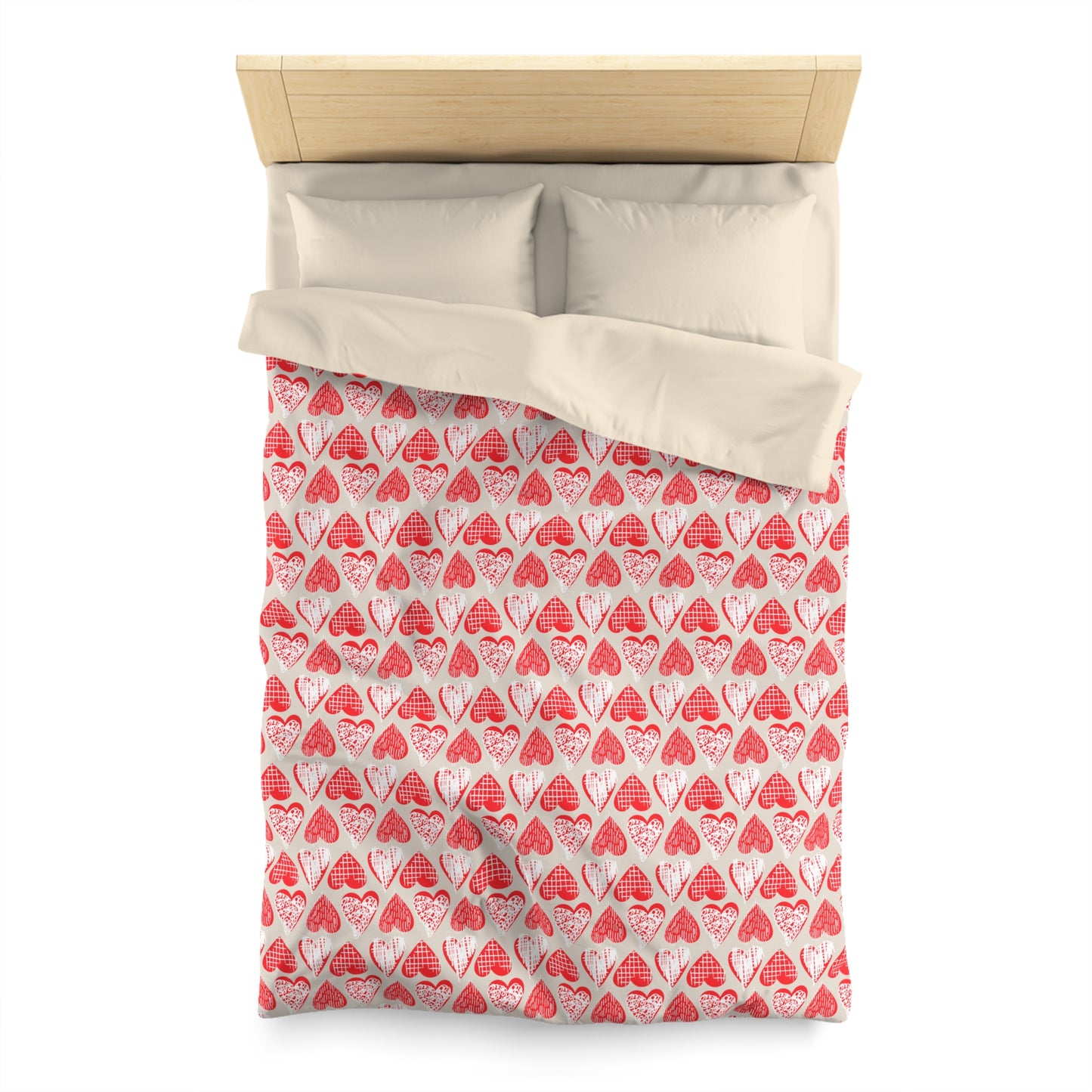 Doodle Hearts Microfiber Duvet Cover