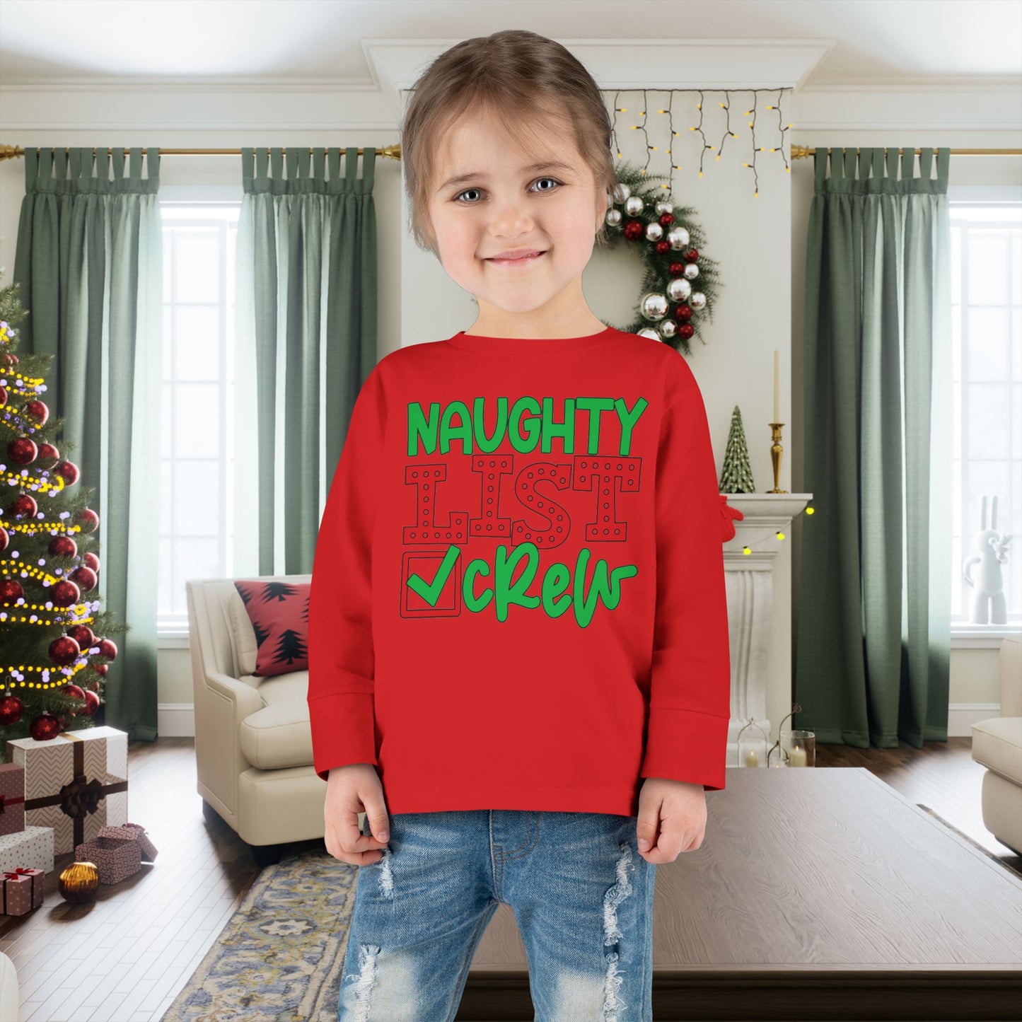 Naughty List Crew Toddler Long Sleeve Tee