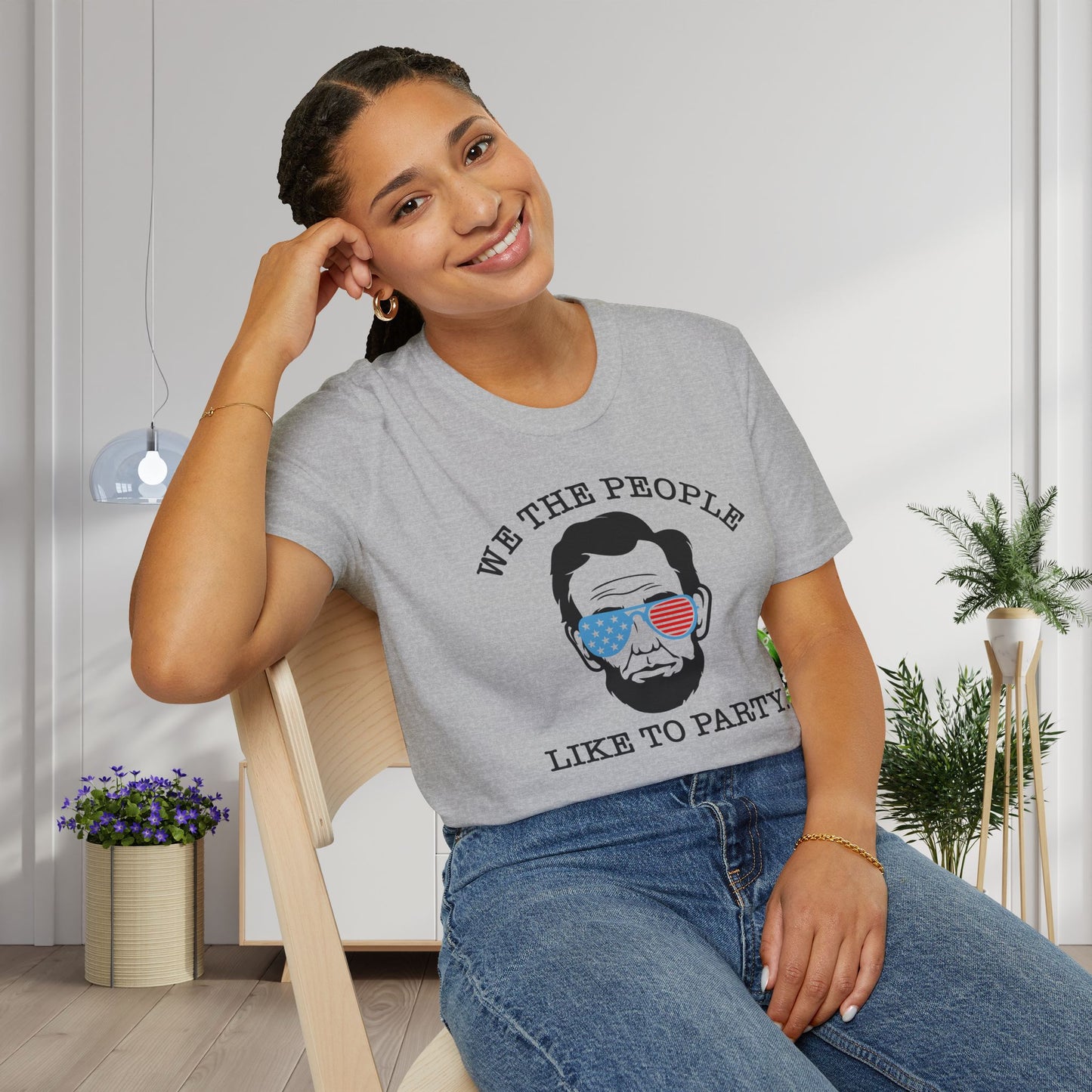 We The People Like To Party (Abraham Lincoln) Adult T-shirt