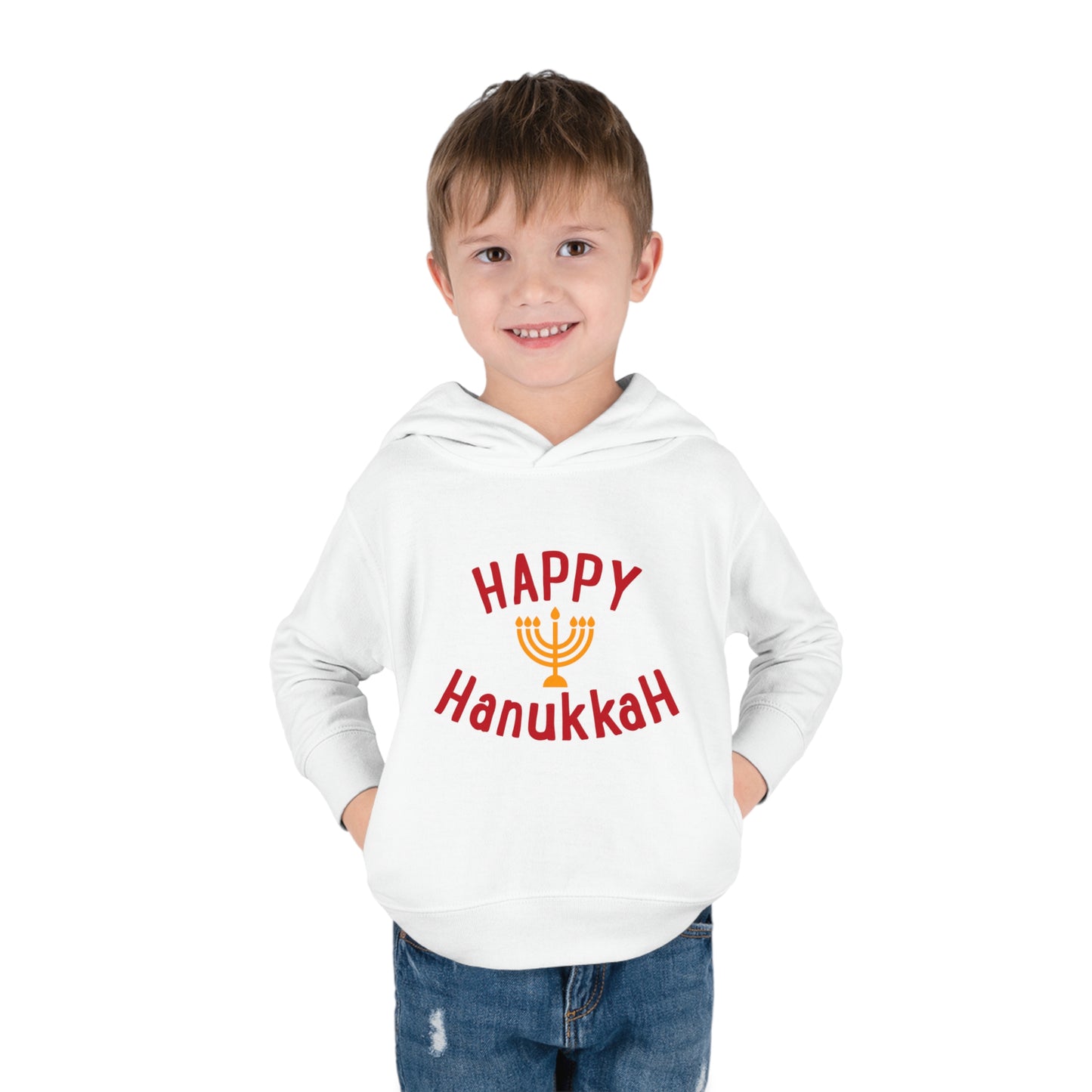 Happy Hanukkah Toddler Pullover Fleece Hoodie