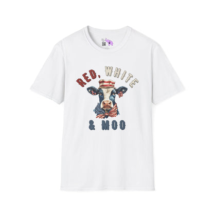 Red, White, & Moo Adult T-shirt