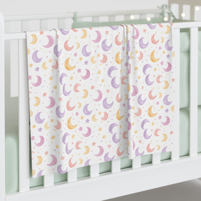 Moon & Star Snuggles Baby Swaddle Blanket