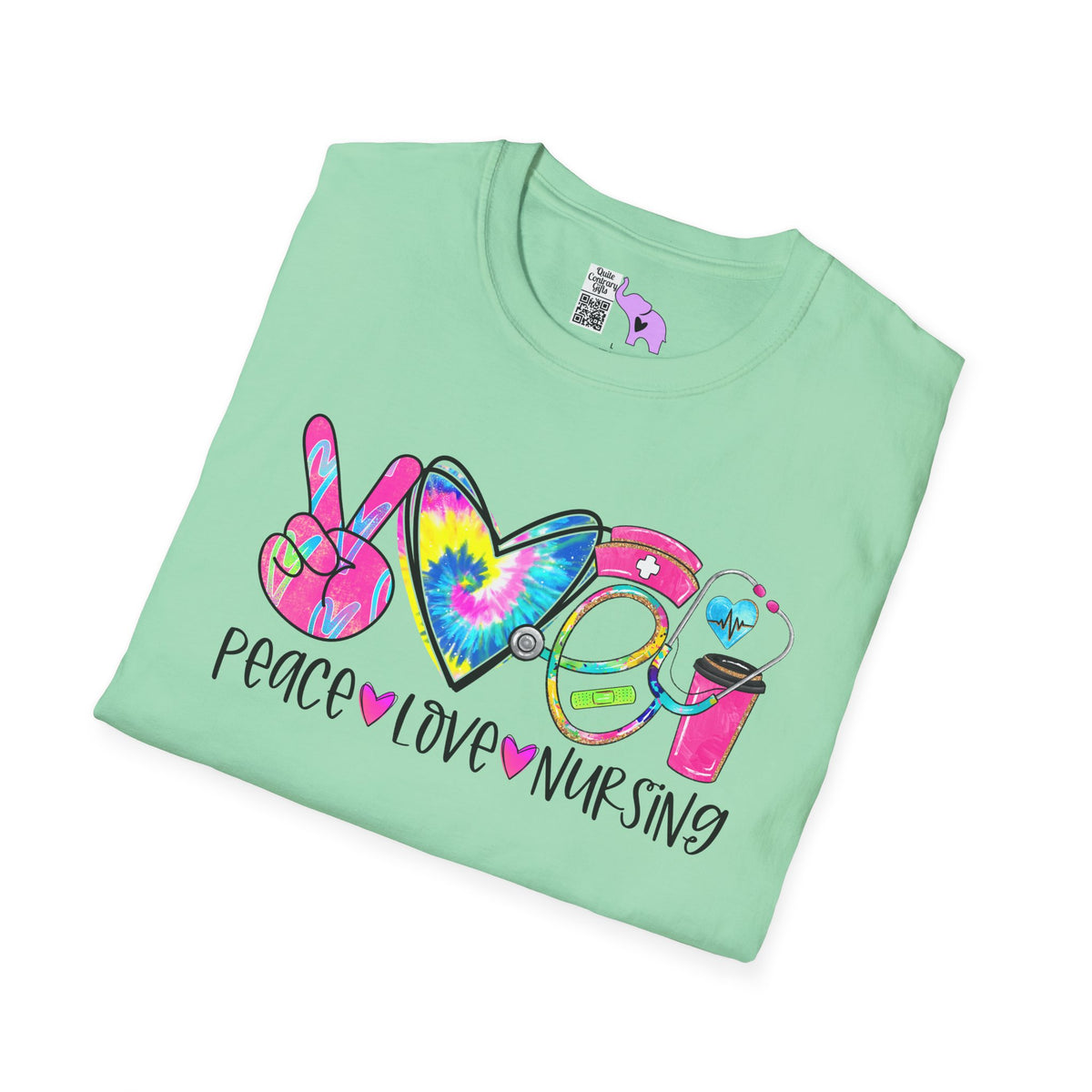 Peace Love Nursing Adult T-shirt