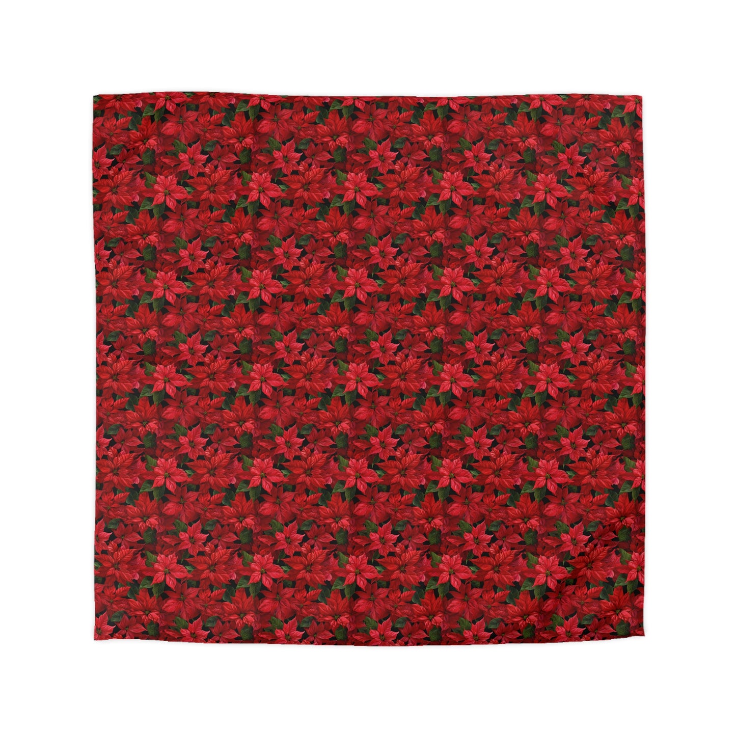 Copy of Winter Poinsettia Garden Microfiber Duvet Cover