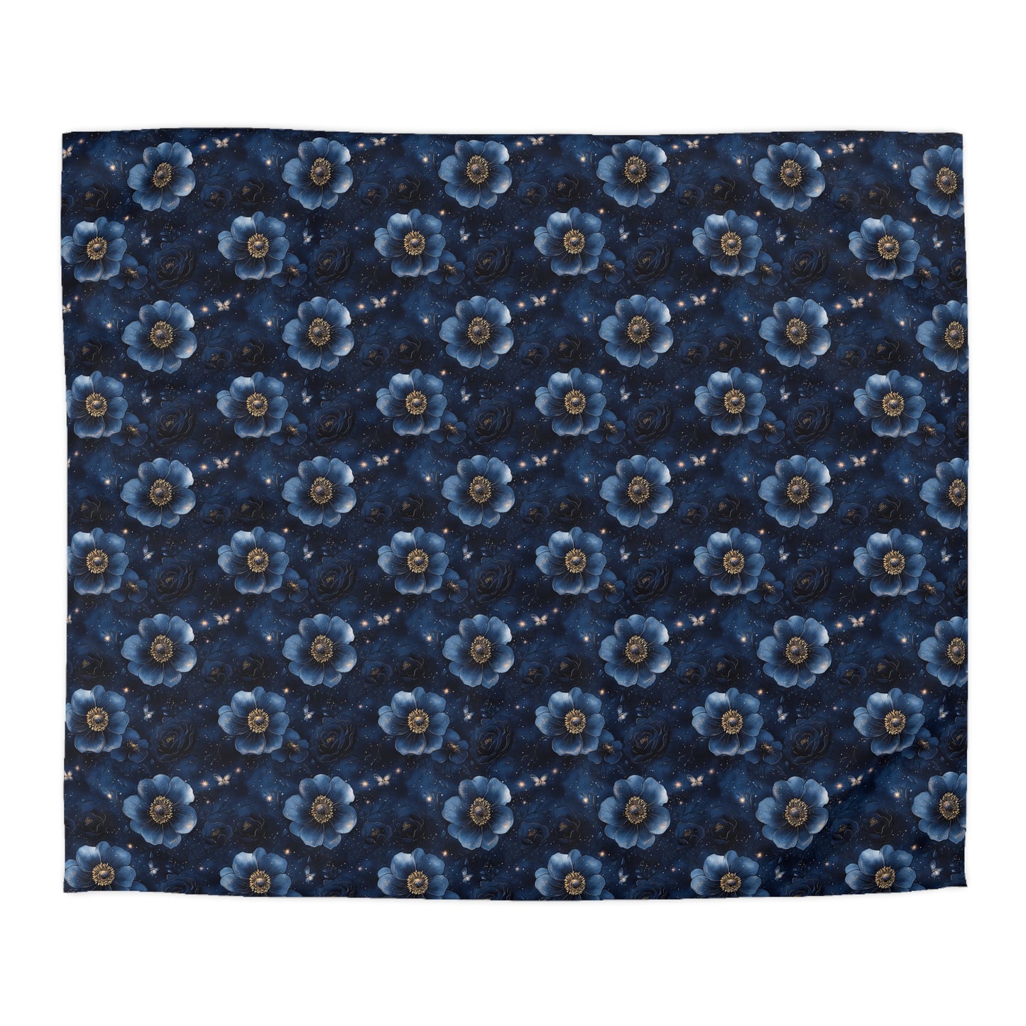 Midnight Sky Blossoms Microfiber Duvet Cover