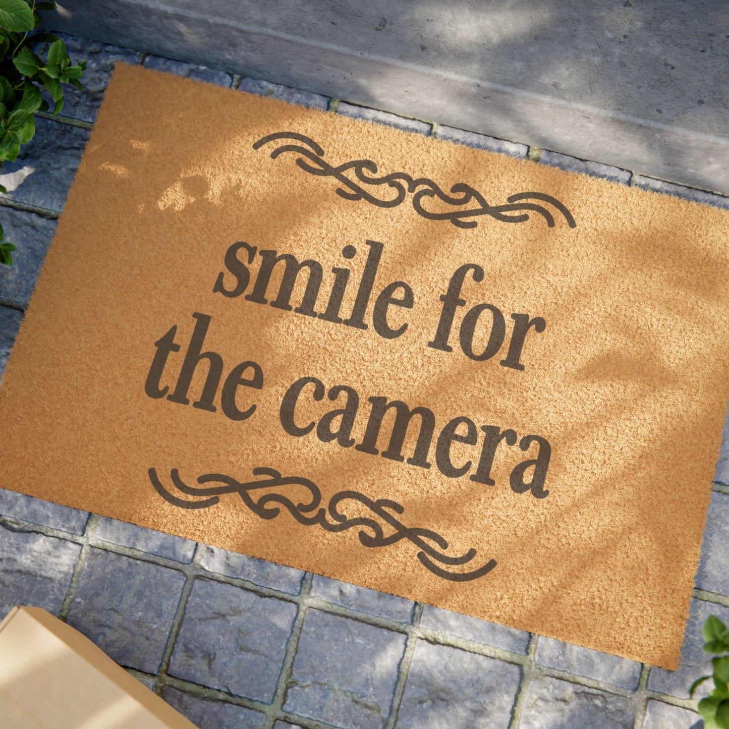 Smile For The Camera Coconut Fiber Doormat