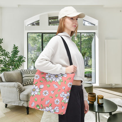 Jasmine Blush Garden Canvas Tote Bag