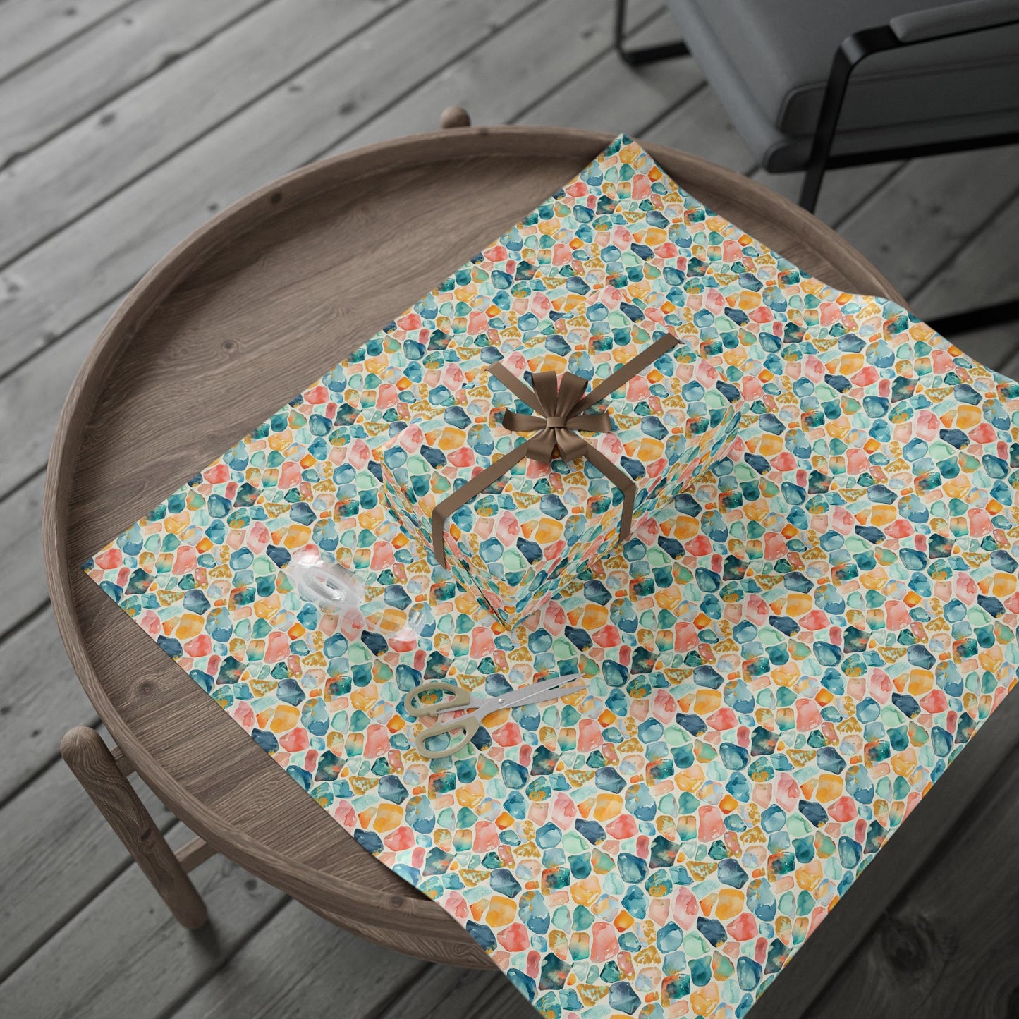 Ocean Pebble Drift  Wrapping Paper