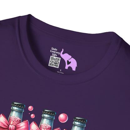 Pink Fizzy Drink w/Pumpkins Adult T-shirt