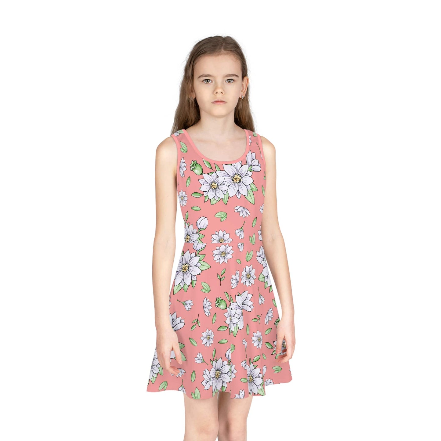 Jasmine Blush Garden Girls' Sleeveless Sundress