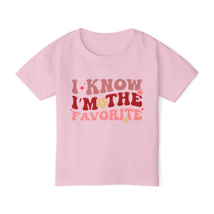 I Know I'm The Favorite Heavy Cotton™ Toddler T-shirt