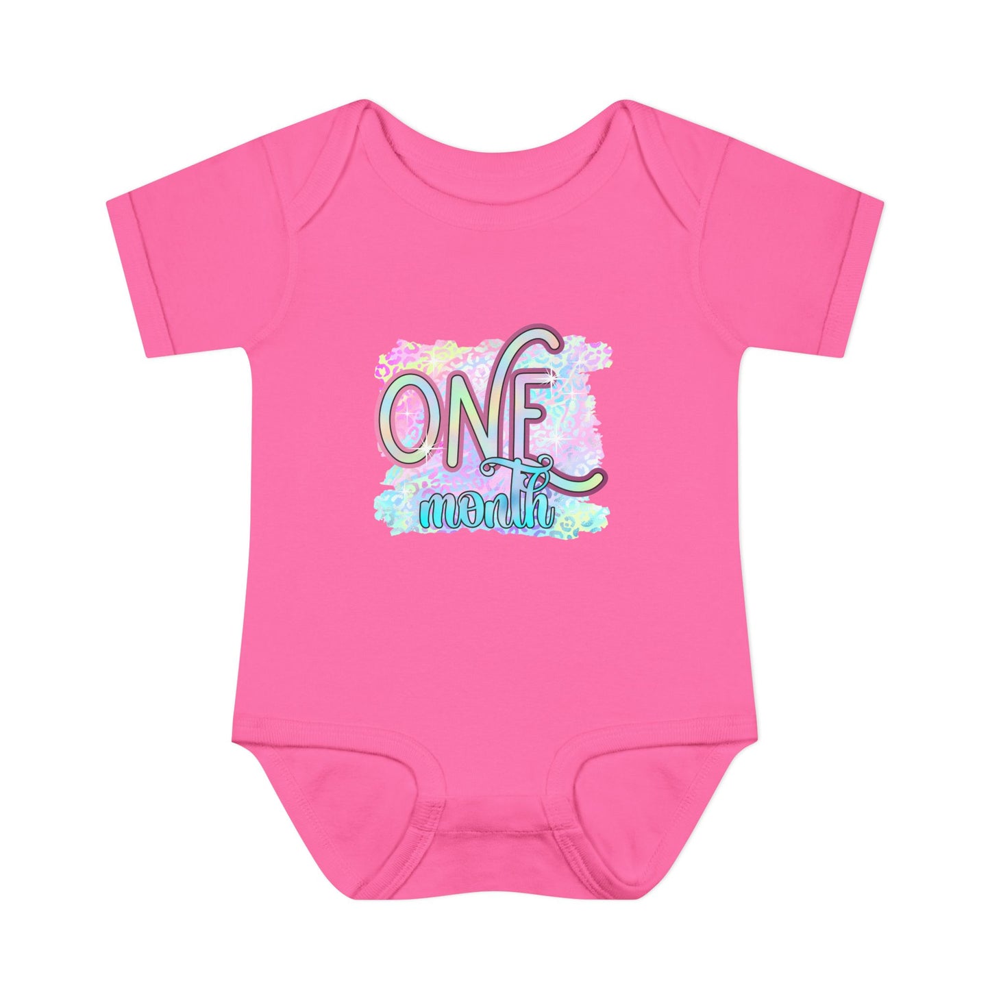 Pastel Wild One Milestone Baby Bodysuit-One Month