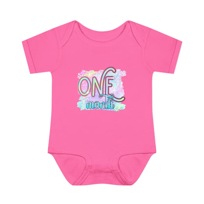 Pastel Wild One Milestone Baby Bodysuit-One Month