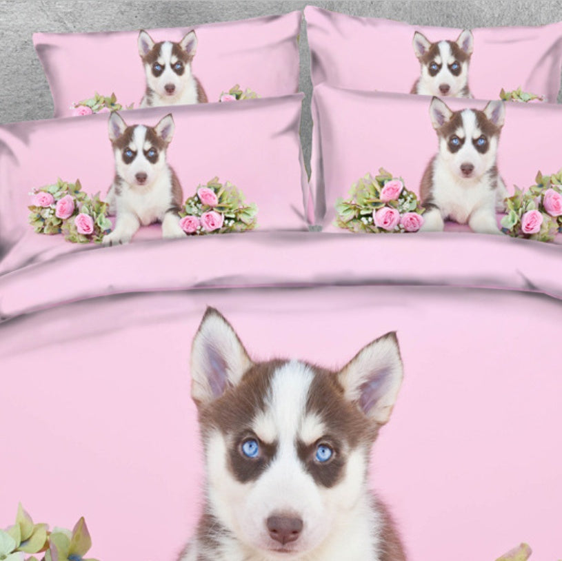 Blue-eyed Husky Print Bedding Duvet Set