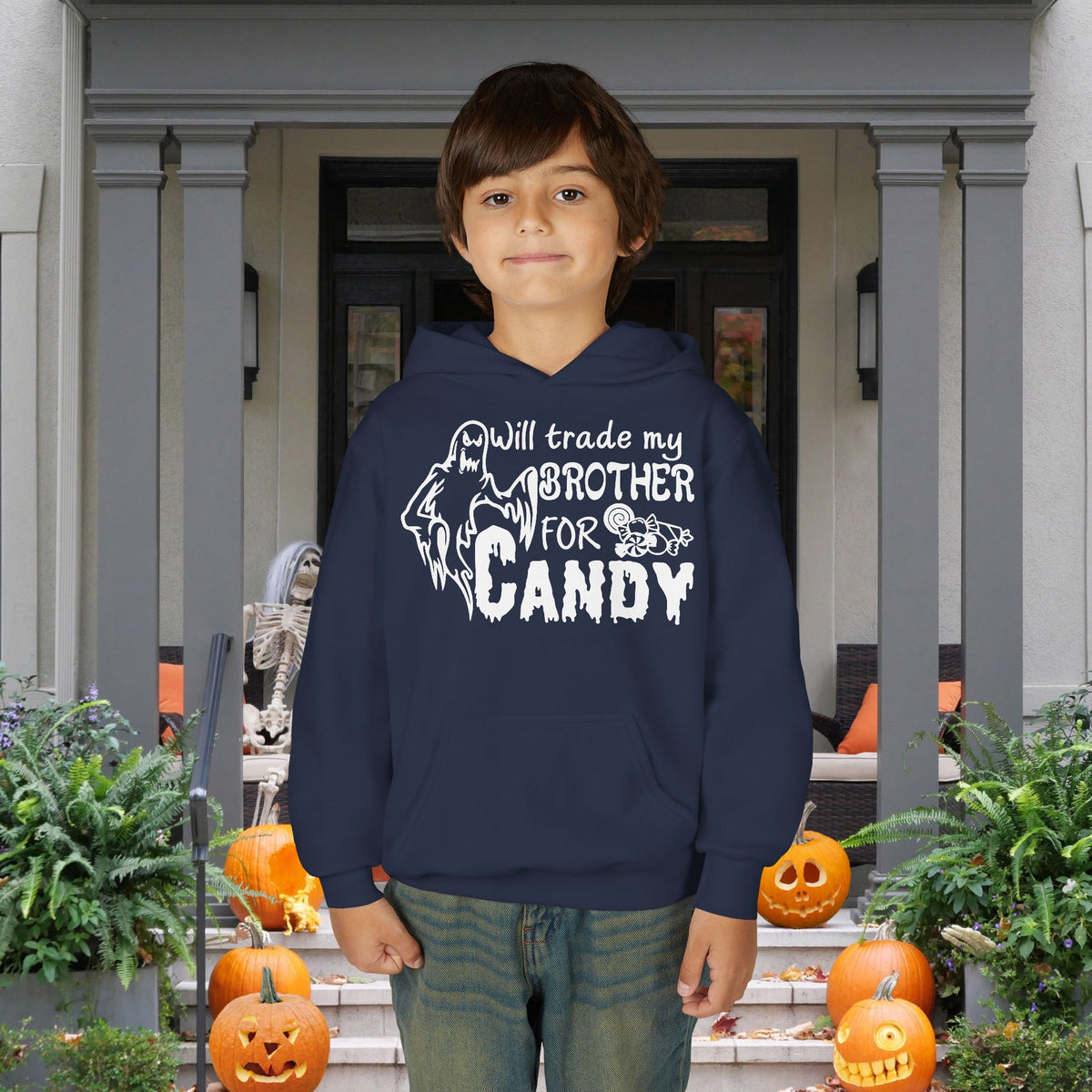 Will Trade My Brother For Candy Youth Heavy Blend Hoodie