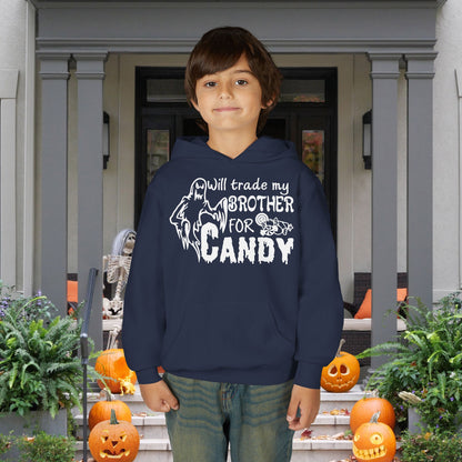 Will Trade My Brother For Candy Youth Heavy Blend Hoodie