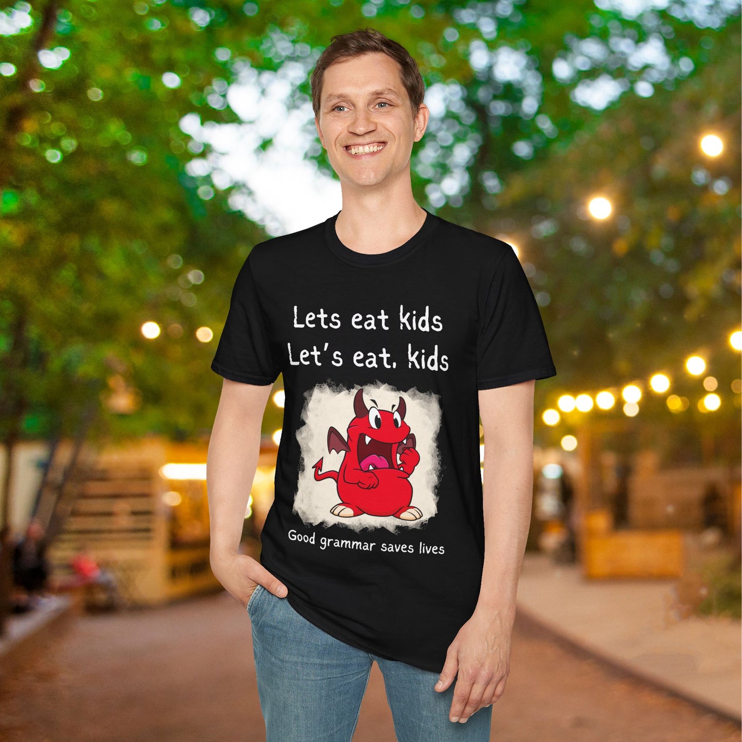 Lets Eat Kids Good Grammar Saves Lives Adult T-shirt
