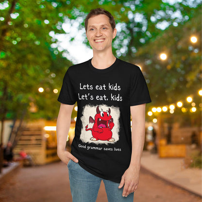Lets Eat Kids Good Grammar Saves Lives Adult T-shirt