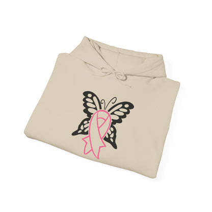 Butterfly Pink Support Ribbon Adult Heavy Blend™ Hoodie