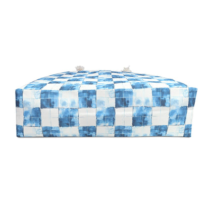 Cozy Blue Checkered Weekender Bag