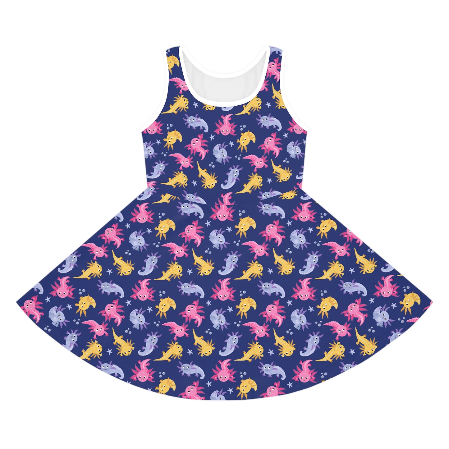 Axolotl Lagoon Girls' Sleeveless Sundress