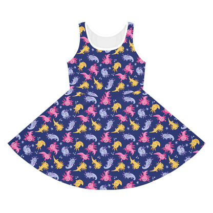 Axolotl Lagoon Girls' Sleeveless Sundress