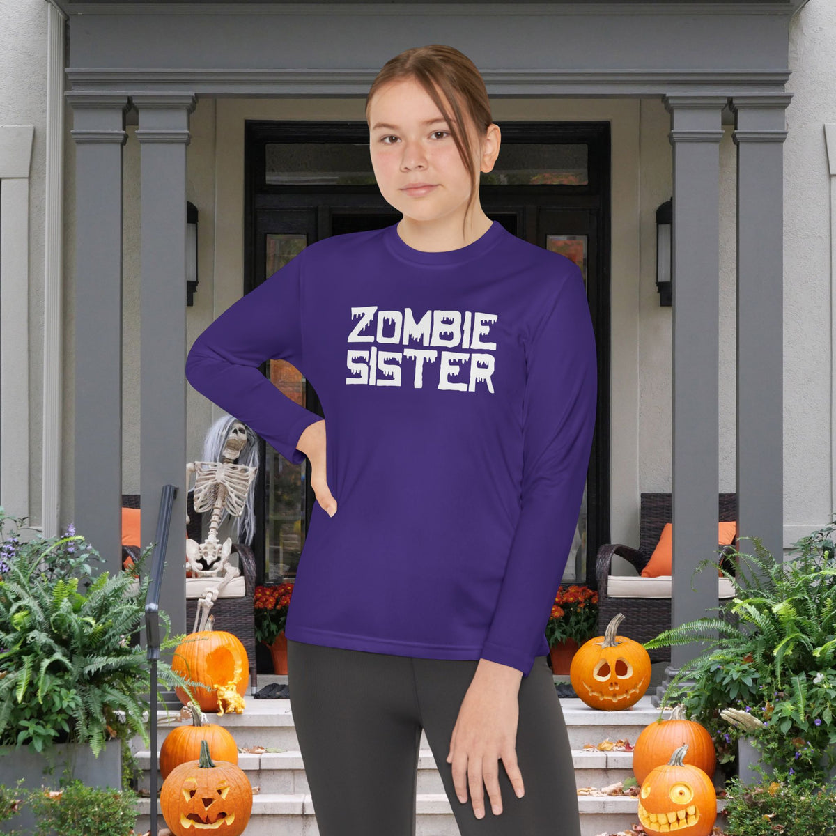 ""Zombie Sister Youth Long Sleeve Tee