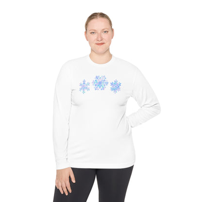 Blue Snowflakes Adult Long Sleeve Tee