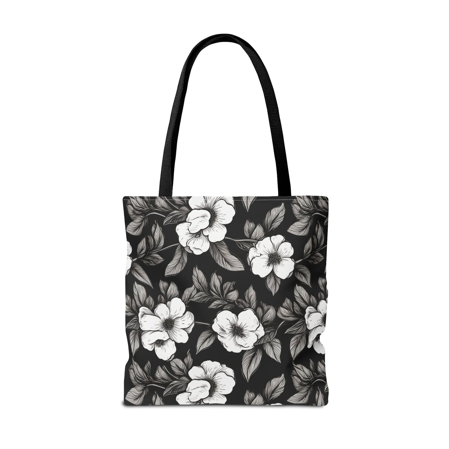 Black & White Daisies Canvas Tote Bag