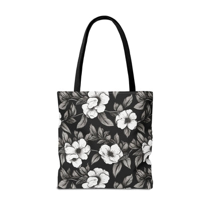 Black & White Daisies Canvas Tote Bag