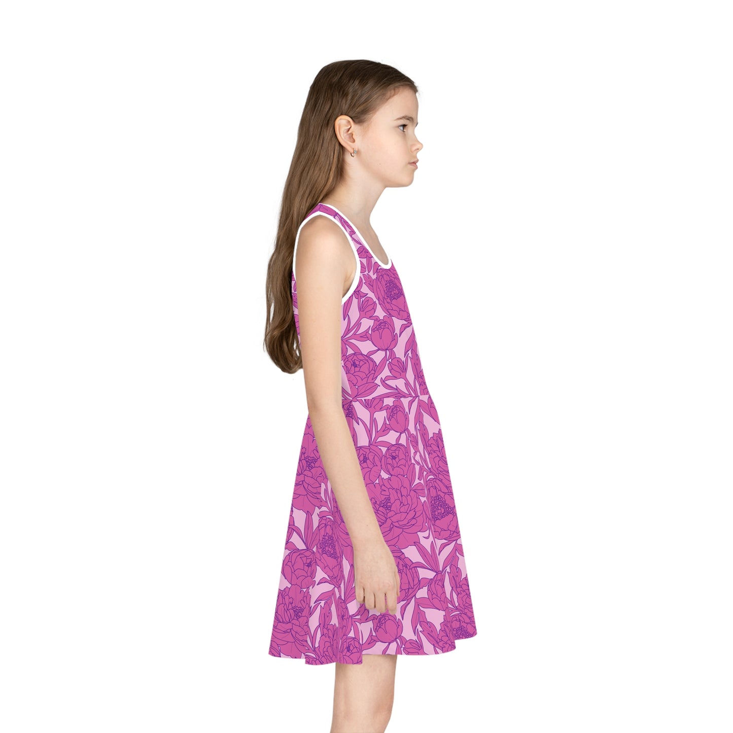 Blush Peony Garden Girls' Sleeveless Sundress